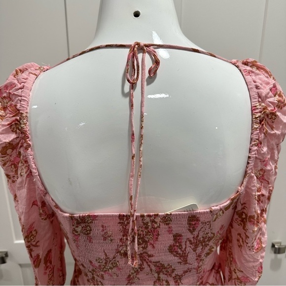 Free People Hilary Printed Top in Pink Combo Size Small - Picture 9 of 9